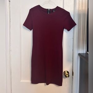 Burgundy, short sleeve, mini dress. Size medium